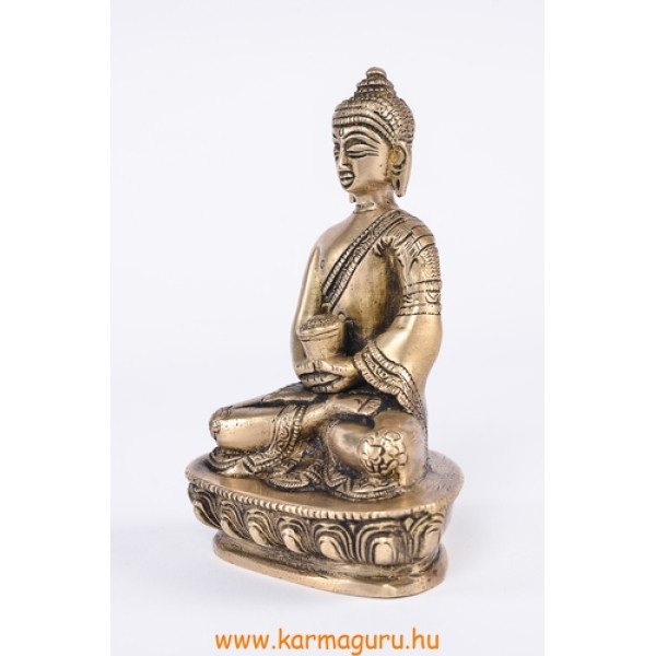 Amitabha Buddha réz, matt sárga színű -14 cm