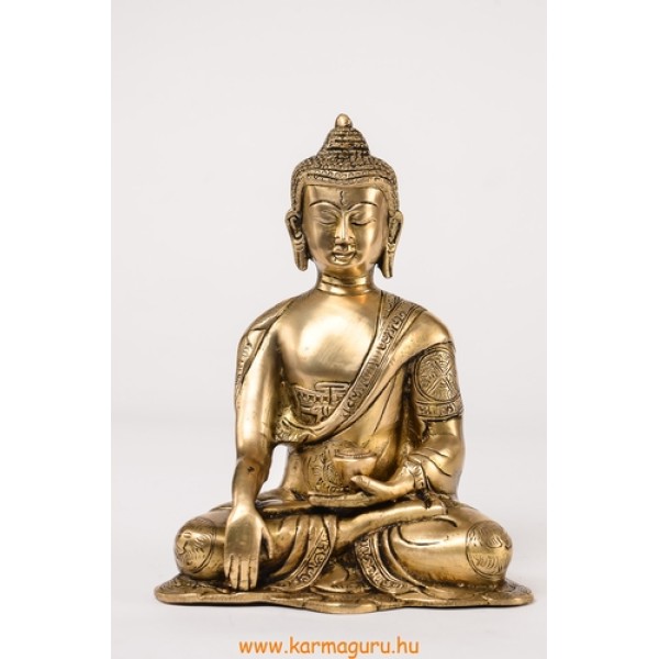 Shakyamuni Buddha réz, alj nélkül, matt sárga 20 cm
