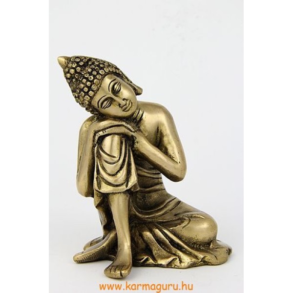 Gondolkodó Buddha szobor réz, matt sárga