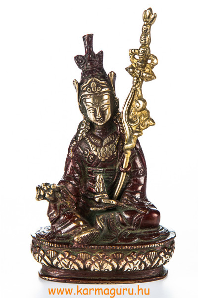 Guru Rinpoche réz szobor, arany-vörös - 14 cm