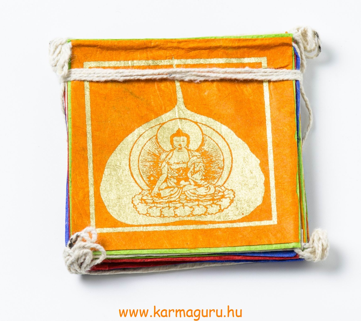 Buddha Bódhi levélen mini imazászló, mártott papíron (LOKTA)