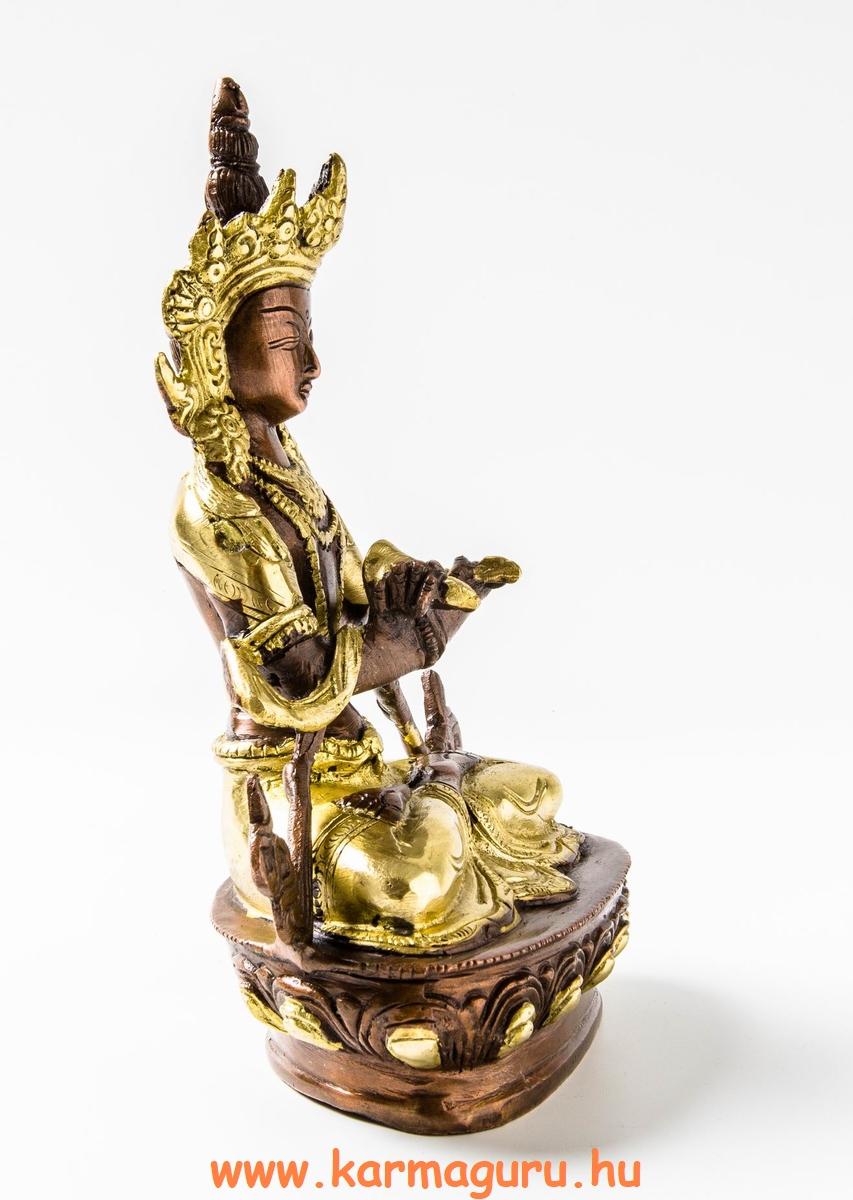 Vajradharma (Dorje Chö) réz szobor, arany-bronz - 20cm