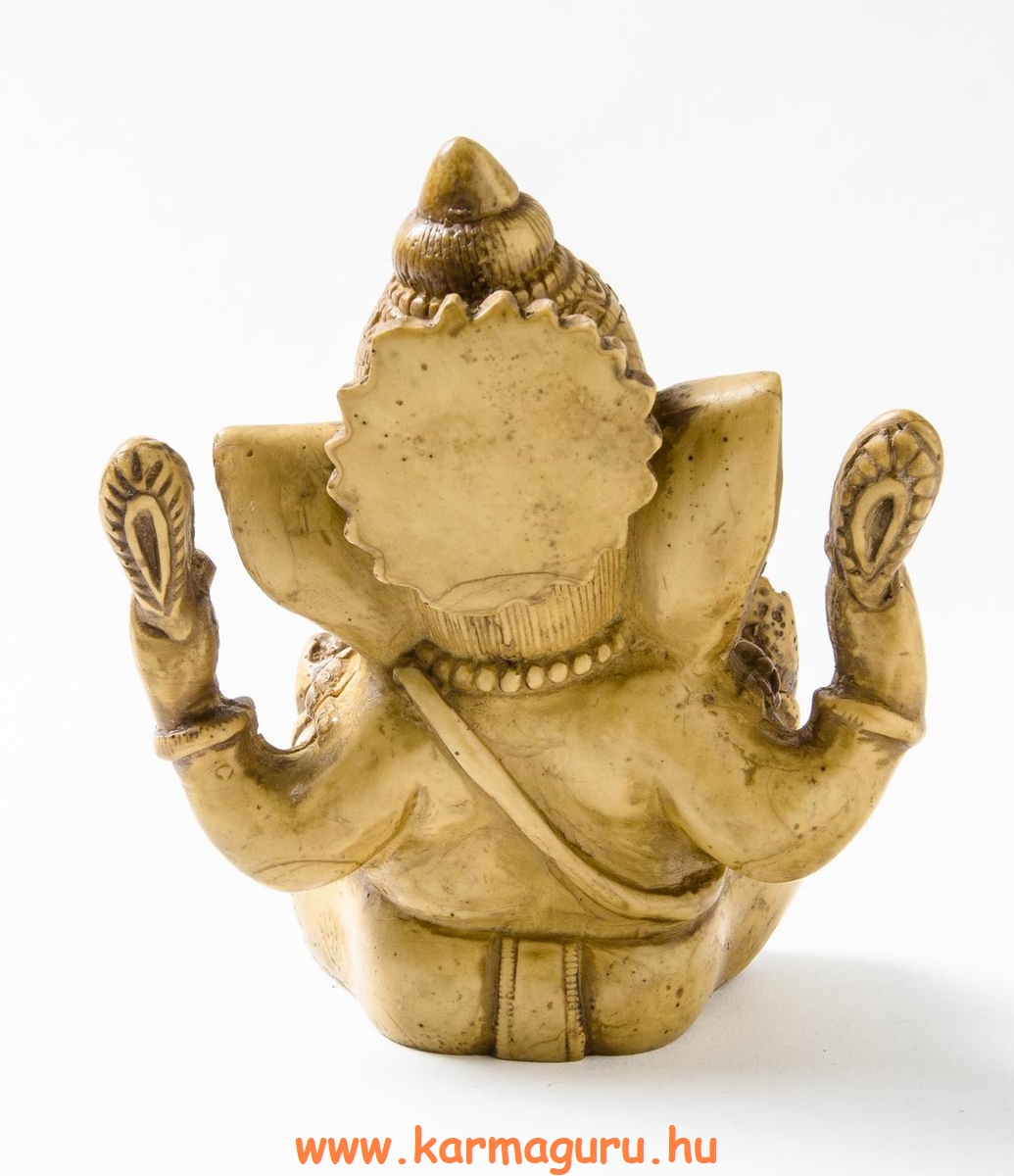 Ganesha, csont színű rezin szobor - 15 cm