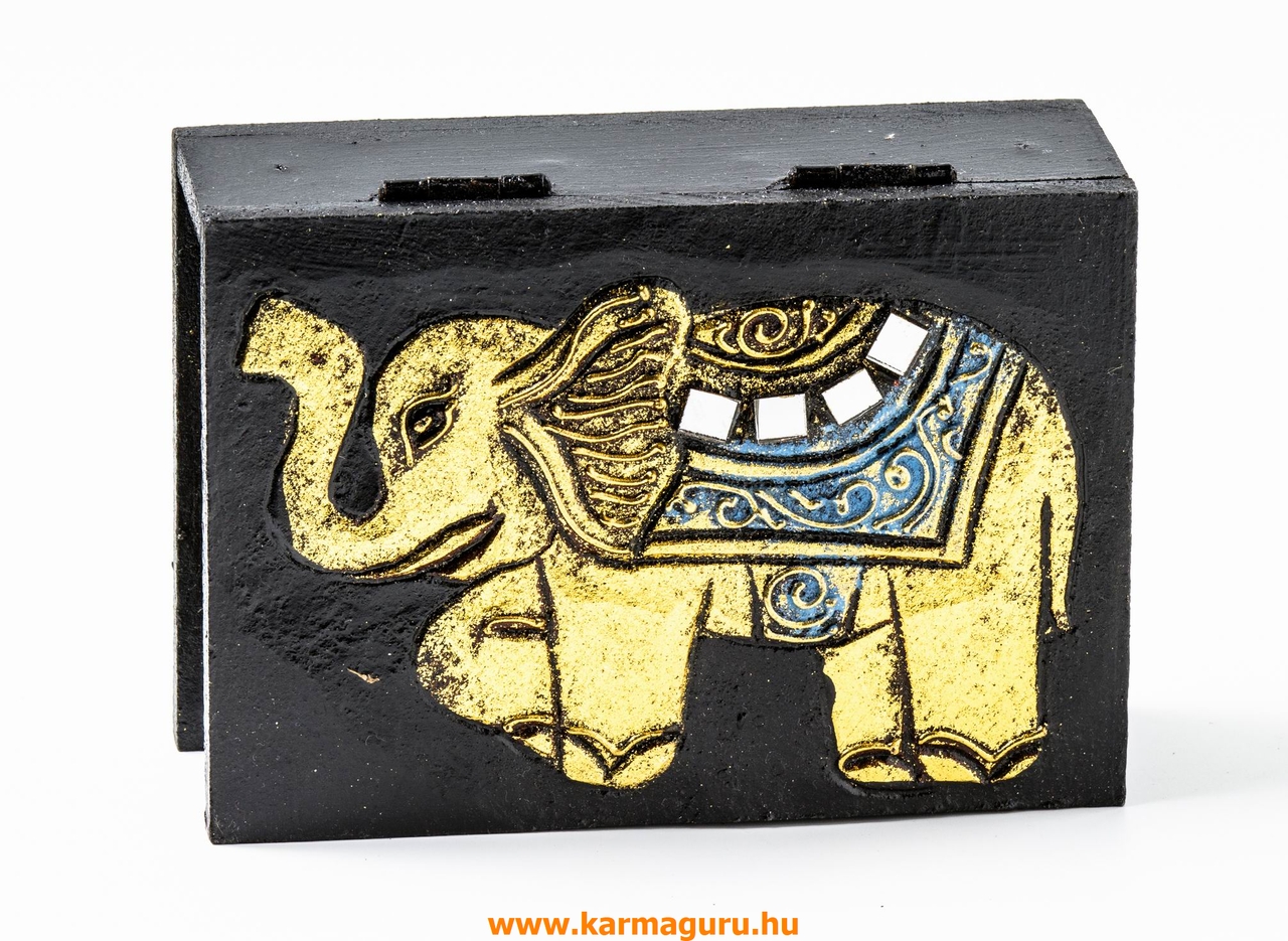 Fa doboz elefánttal