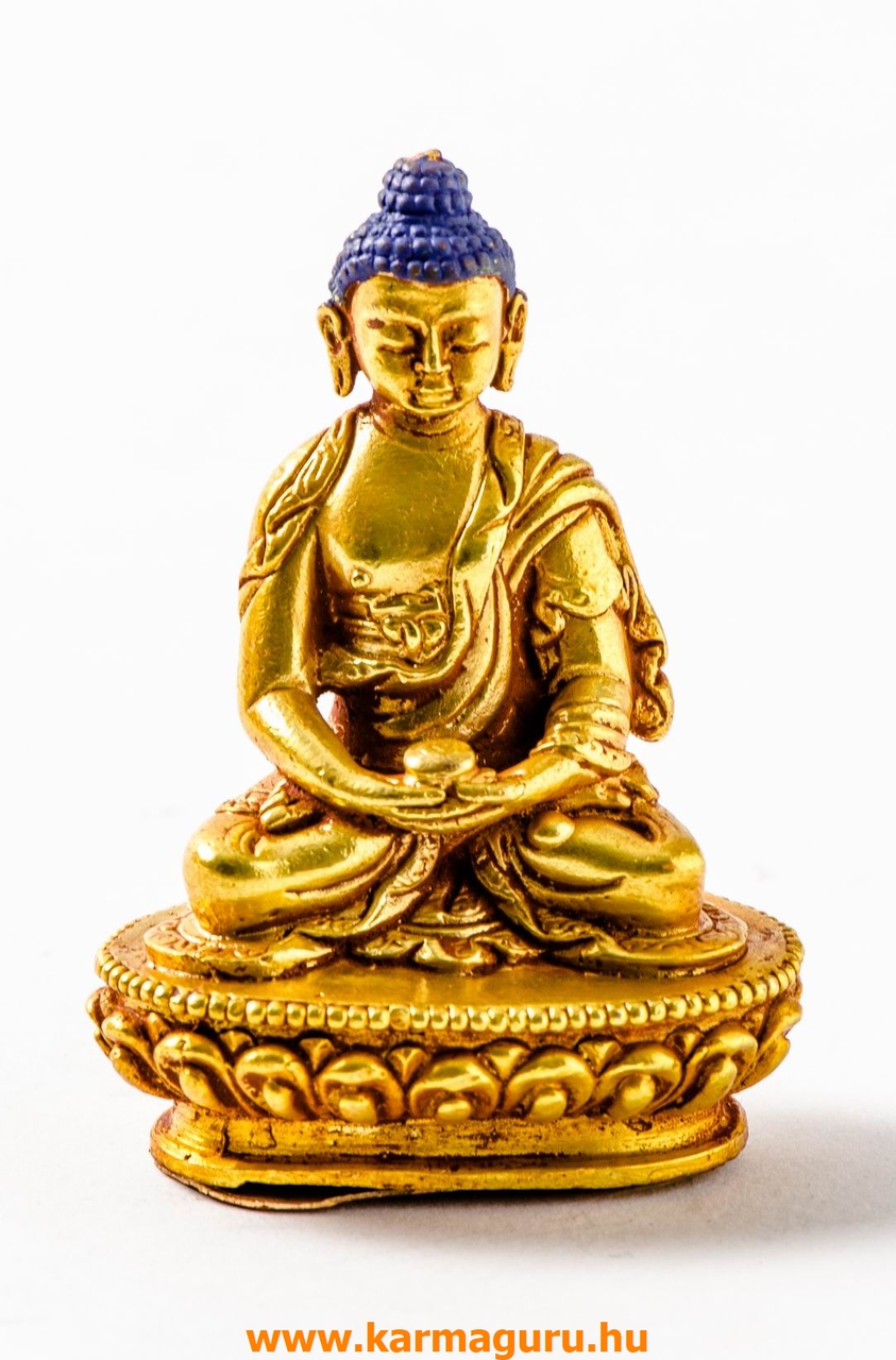 Amitabha Buddha aranyozott szobor - 6 cm