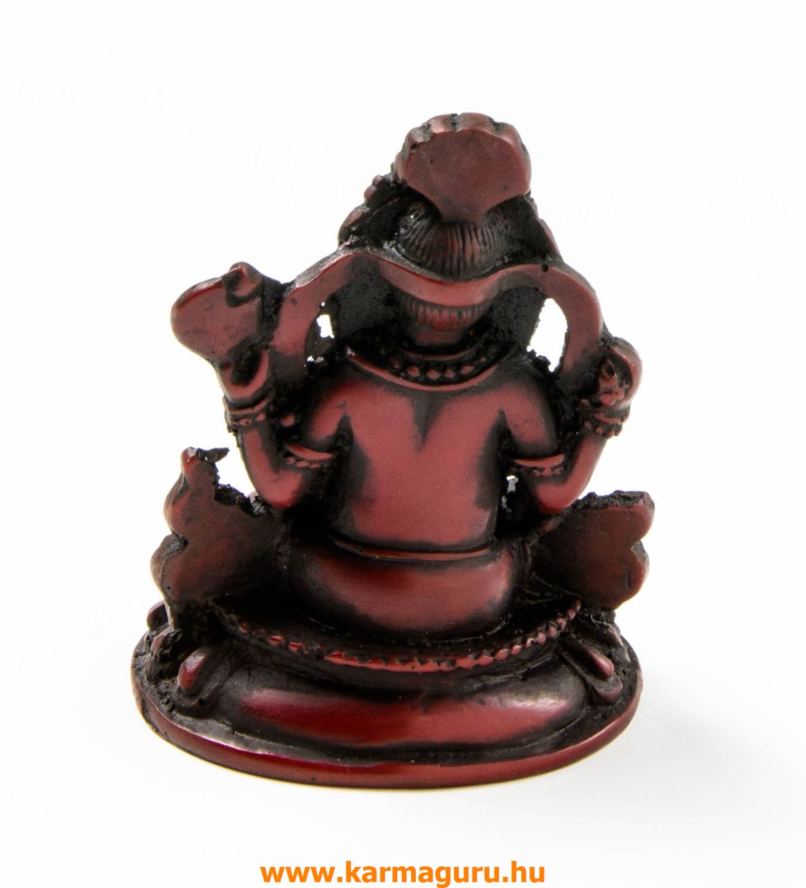 Ganesha, vörös színű rezin szobor - 8 cm