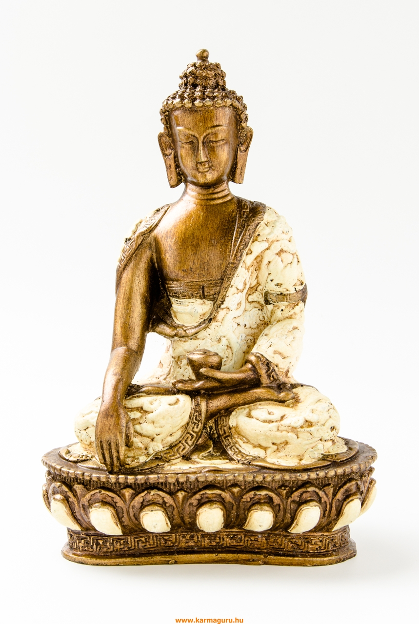 Shakyamuni Buddha színes rezin szobor - 26 cm