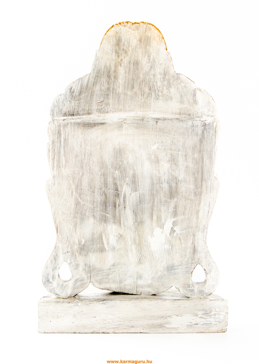 Buddha maszk falra és asztalra - 33 cm, fehér színű, mozaikos