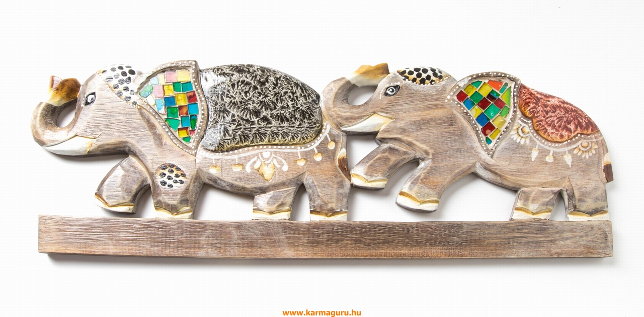  2 elefánt falikép -antik