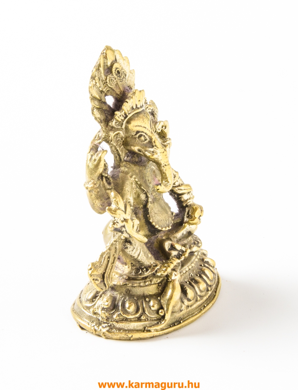 Ganesha réz szobor, matt sárga - 6,5 cm