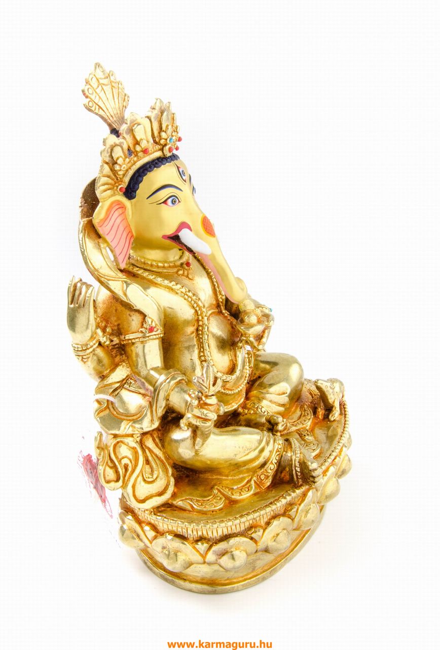 Ganesha teljesen aranyozott szobor különlegesség - 21 cm - szerencse