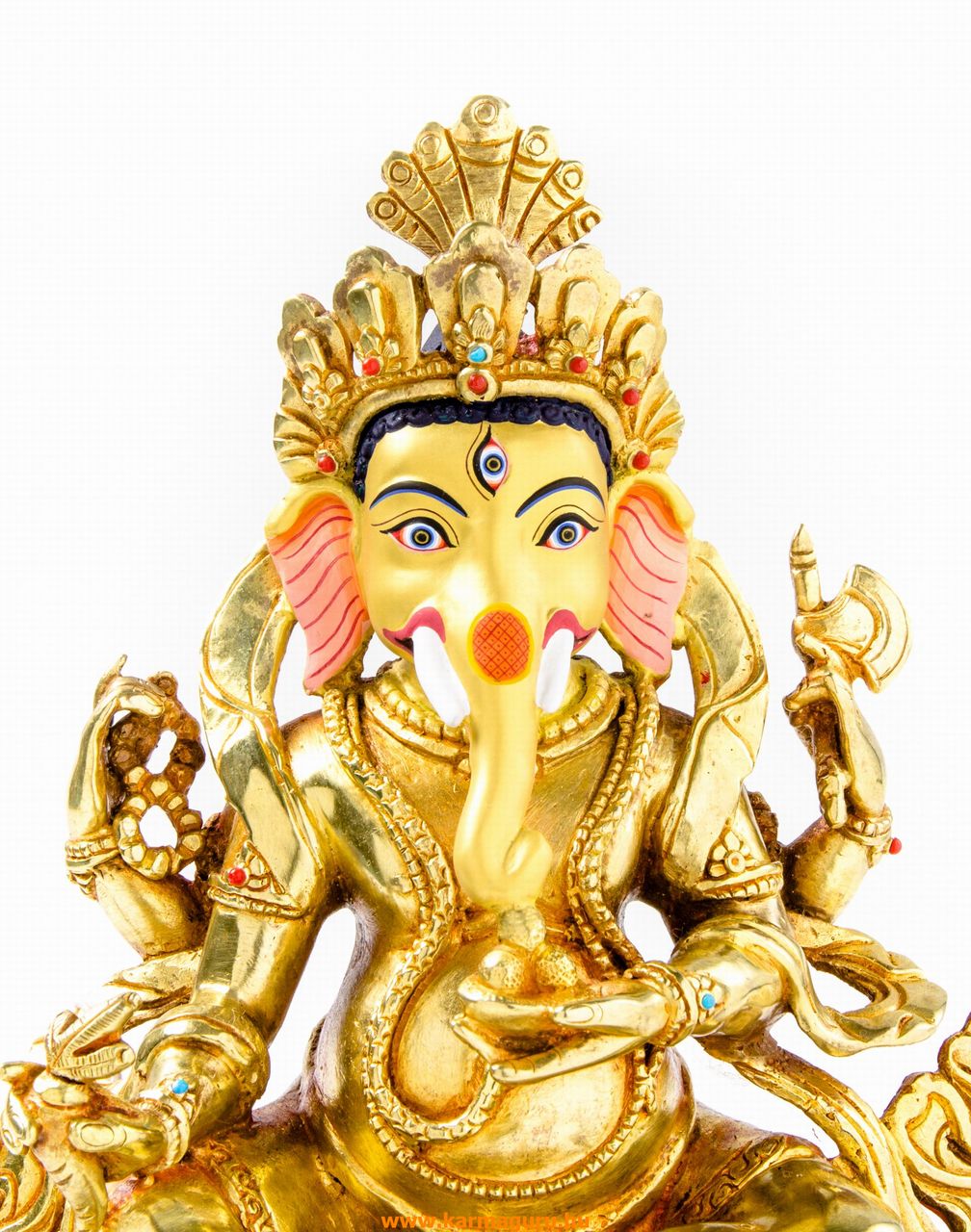 Ganesha teljesen aranyozott szobor különlegesség - 21 cm - szerencse