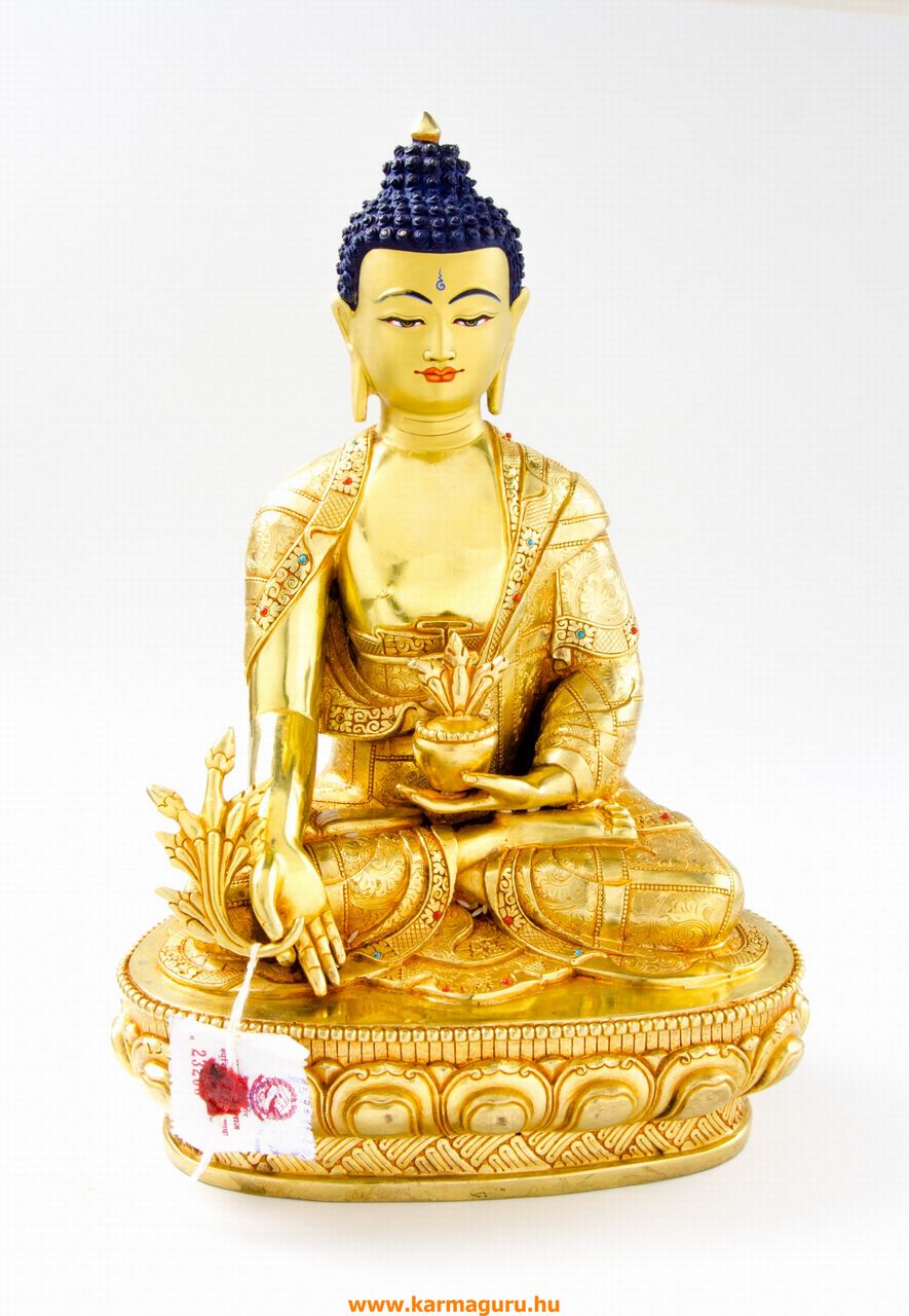 Gyógyító Buddha teljesen aranyozott szobor különlegesség - 34 cm - Gyógyítás