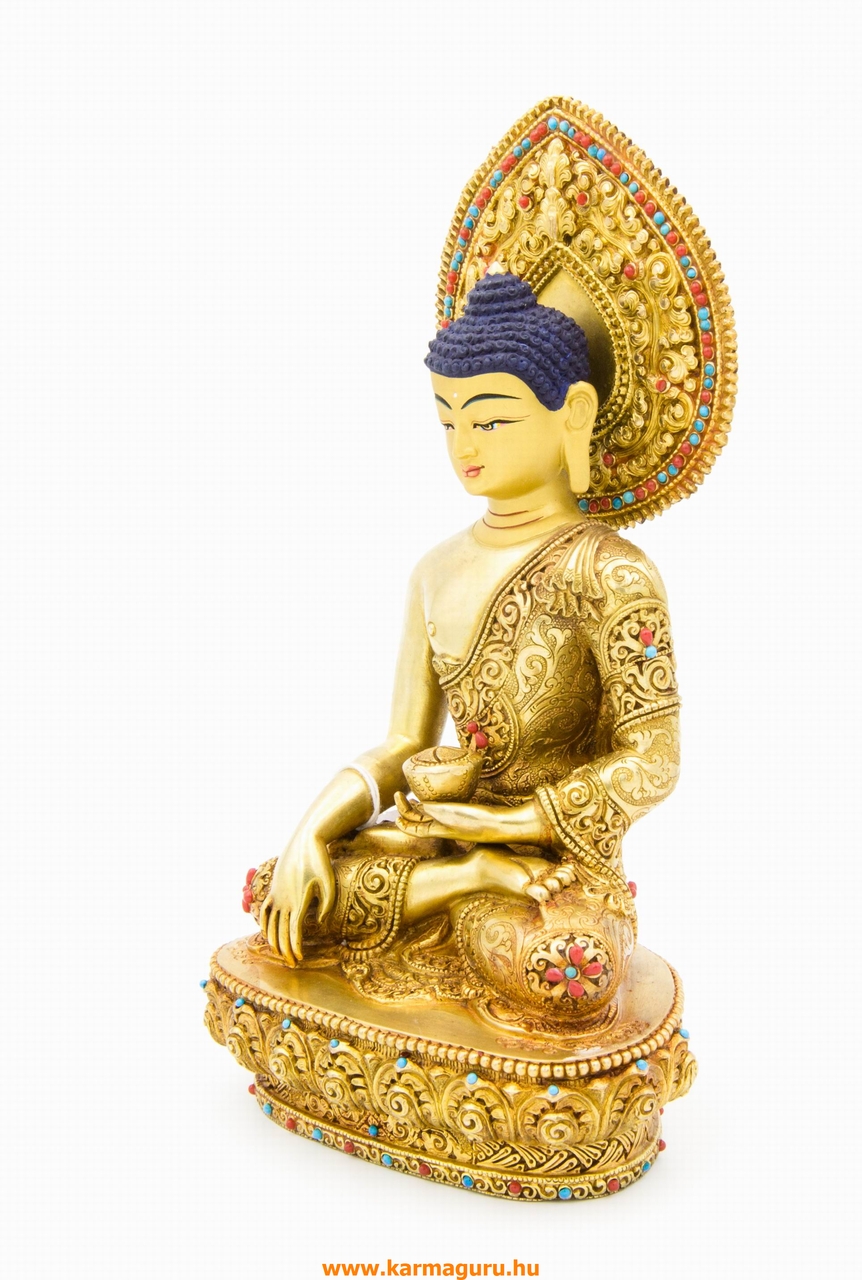 Shakyamuni Buddha teljesen aranyozott szobor különlegesség - 22 cm
