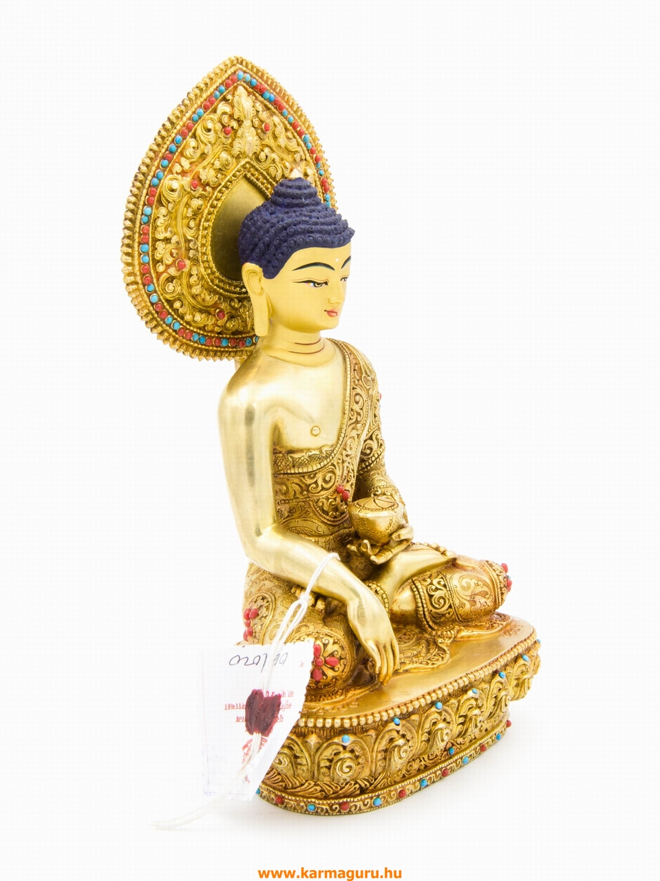 Shakyamuni Buddha teljesen aranyozott szobor különlegesség - 22 cm