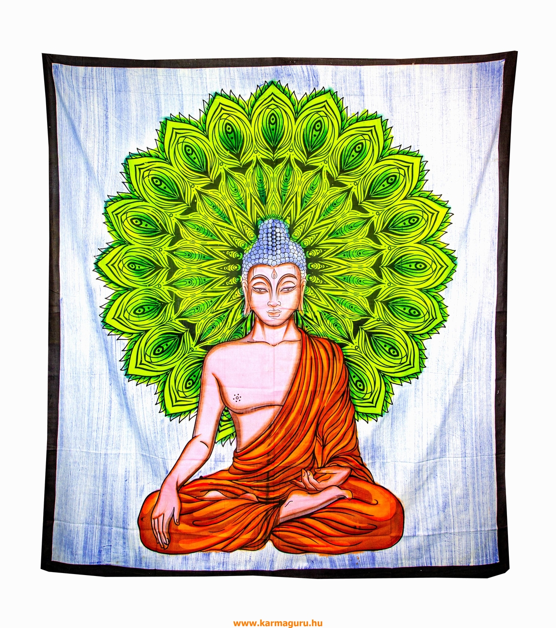 Buddhás ágytakaró, falidísz, színes - 208 x 227