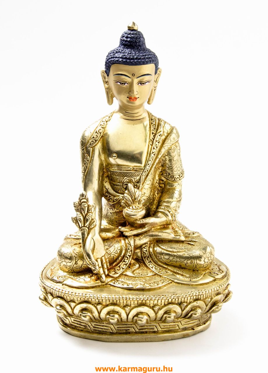 Gyógyító Buddha aranyozott szobor - 21 cm
