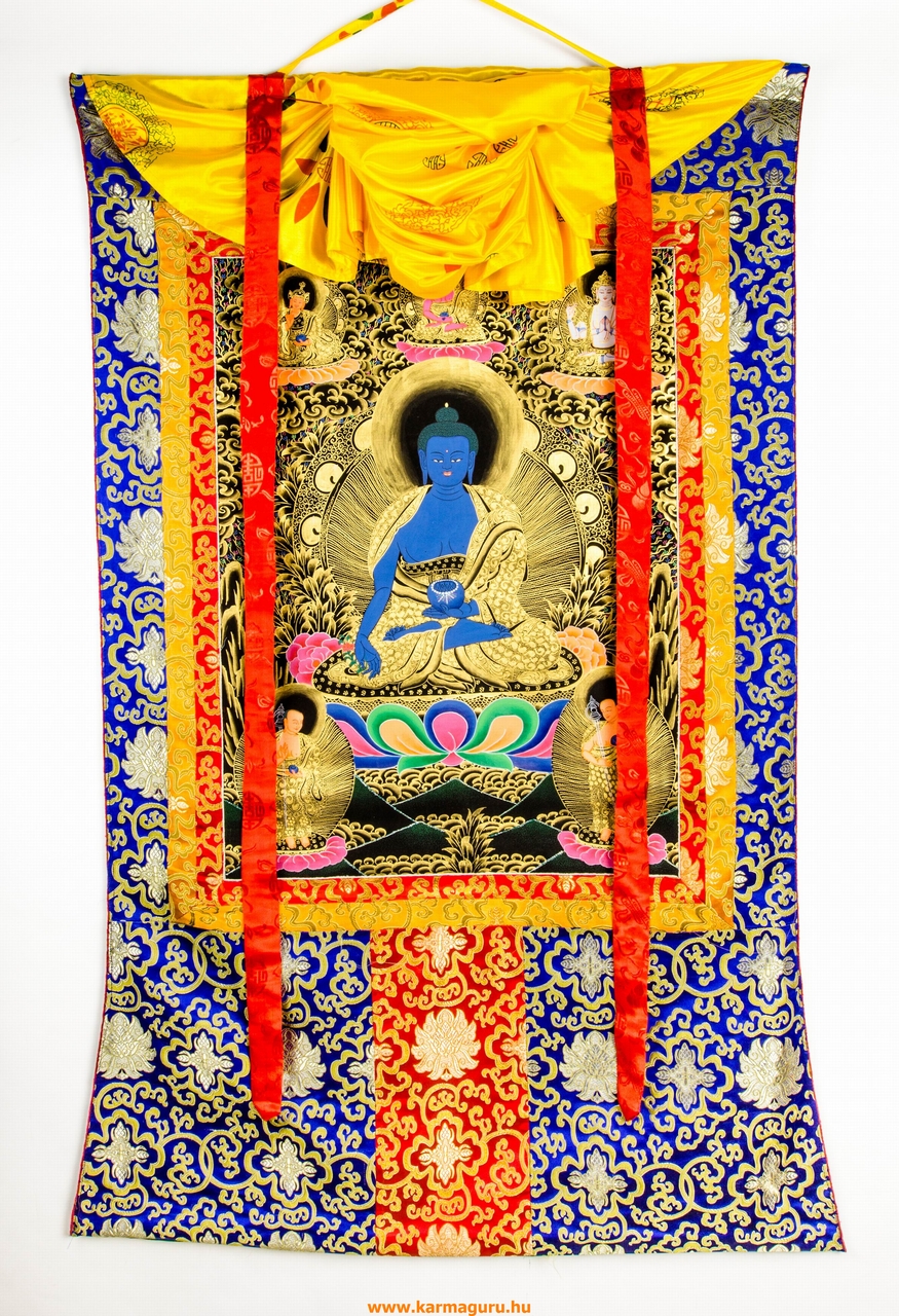 Gyógyító Buddha thanka - prémium minőség, hatalmas méretű