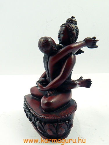 Buddha és Shakti (Samantabhadra) szobor rezin vörös - 12,5