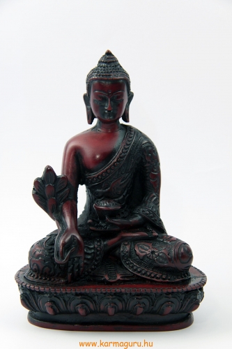 Gyógyító Buddha szobor rezin vörös színű - 13,5