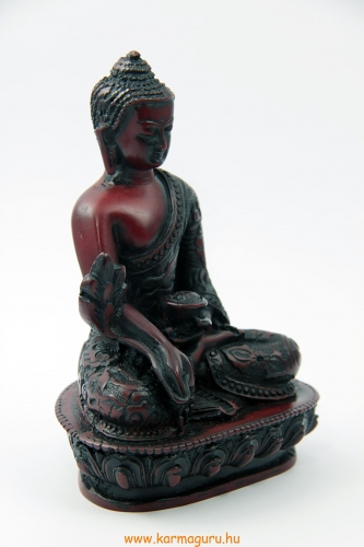 Gyógyító Buddha szobor rezin vörös színű - 13,5