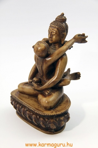 Buddha és Shakti (Samantabhadra) szobor rezin csont színű - 12,5