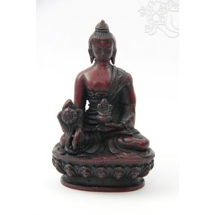 Gyógyító Buddha szobor rezin vörös színű - 11 cm