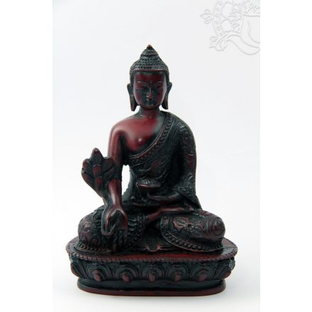 Gyógyító Buddha szobor rezin vörös színű - 13,5