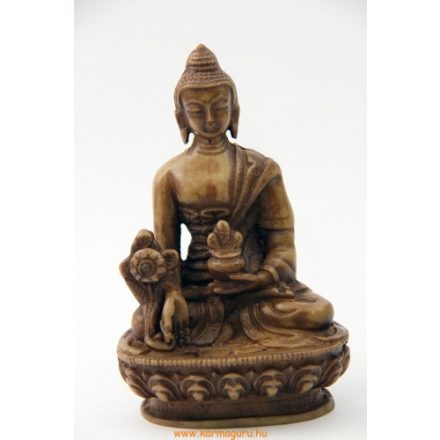 Gyógyító Buddha szobor rezin csont színű - 11 cm