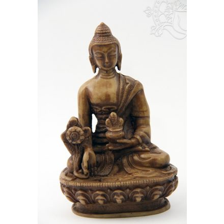 Gyógyító Buddha szobor rezin csont színű - 11 cm