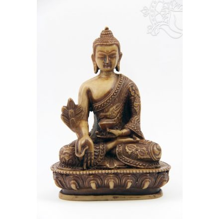 Gyógyító Buddha szobor rezin csont színű - 13,5