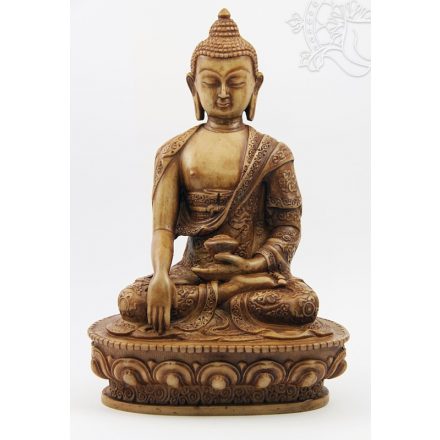 Buddha Shakyamuni csont színű rezin szobor - 20 cm