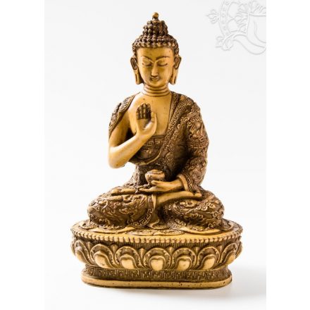 Áldó Buddha szobor rezin csont színű - 27 cm