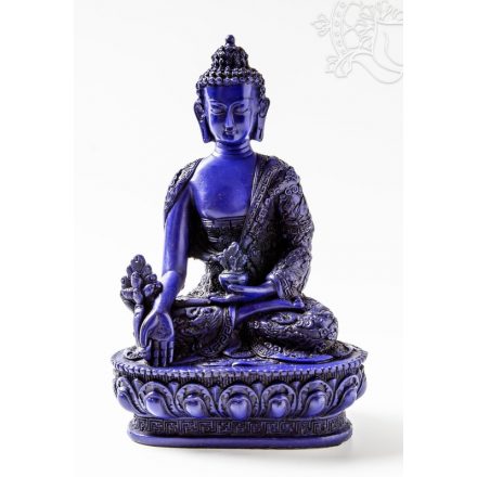 Gyógyító Buddha szobor rezin kék színű - 27 cm