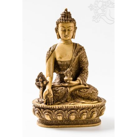 Gyógyító Buddha szobor rezin csont színű - 27 cm