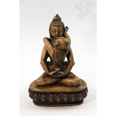 Buddha és Shakti (Samantabhadra) szobor rezin csont színű - 12,5