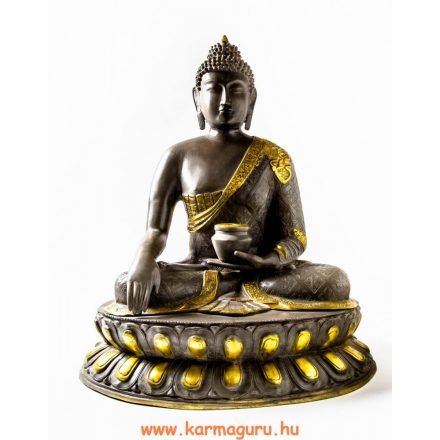 Shakyamuni Buddha réz szobor, arany-szürke - 73 cm