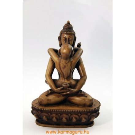 Buddha és Shakti (Samantabhadra) szobor csont színű- 16,5 cm