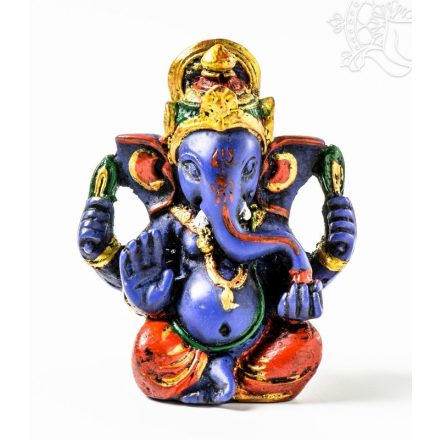 Ganesha kézzel festett rezin szobor - 7 cm