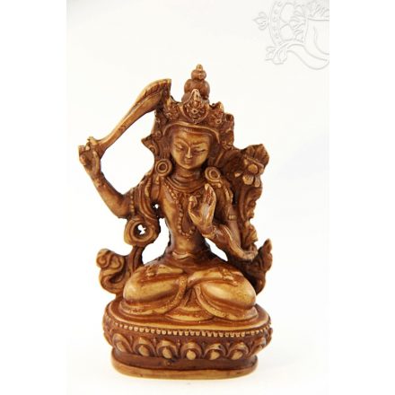 Manjushri szobor  csont színű - 10 cm