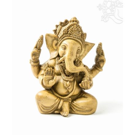 Ganesha, csont színű rezin szobor - 18 cm