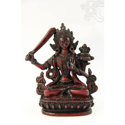 Manjushri szobor  vörös színű - 11 cm