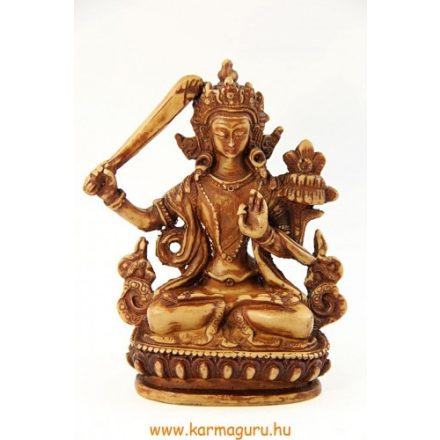 Manjushri szobor  csont színű - 11 cm