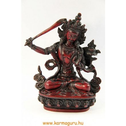 Manjushri szobor  vörös színű - 14 cm