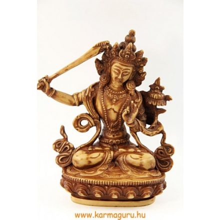 Manjushri szobor  csont színű - 14 cm