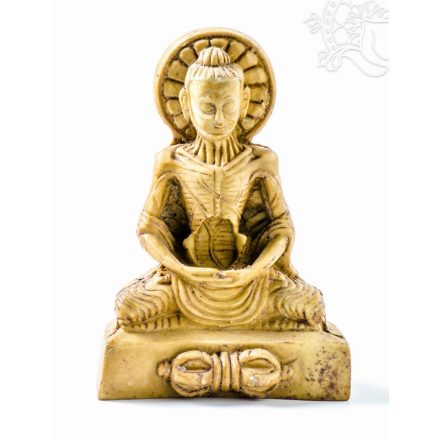 Böjtölő Buddha rezin szobor, csont színű - 10 cm