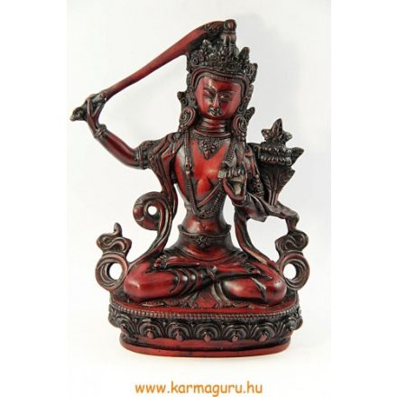 Manjushri szobor  vörös színű - 20 cm