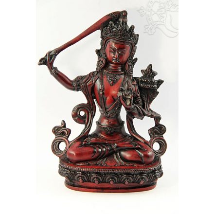 Manjushri szobor  vörös színű - 20 cm