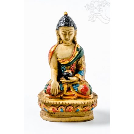 Shakyamuni Buddha kézzel festett rezin szobor - 9 cm