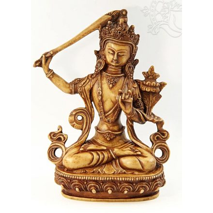 Manjushri szobor  csont színű - 20 cm